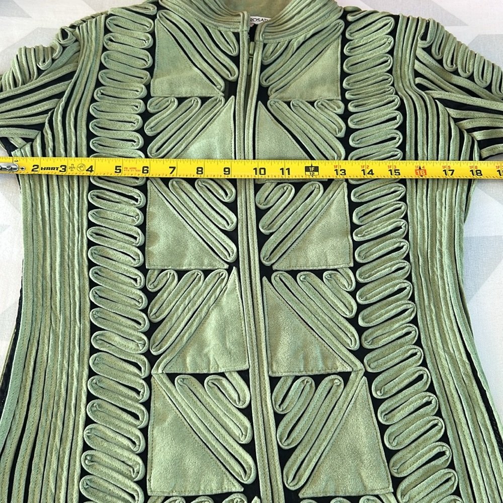 ANDREA ROSATI Green Blazer with Geometric Details - Picture 9 of 11